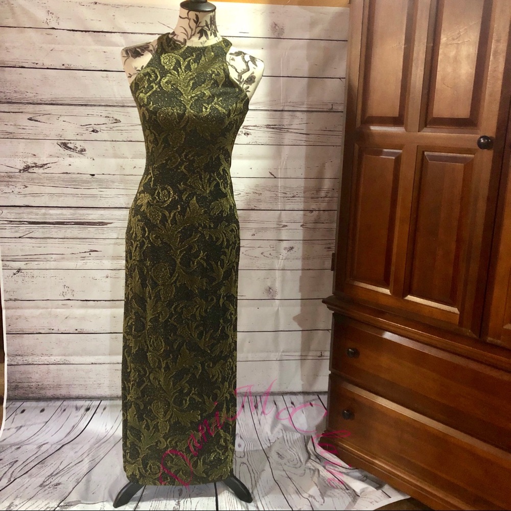 Black and Gold straight line Dress